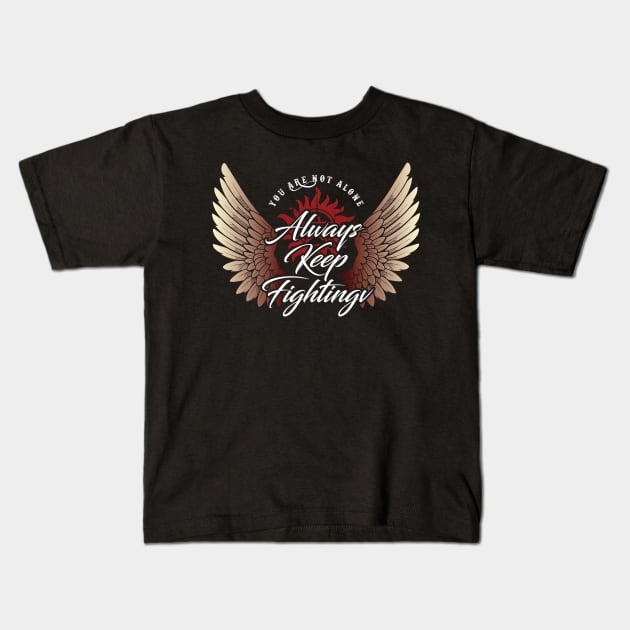 Always Keep Fighting - Angelic Kids T-Shirt by HappyLlama